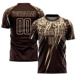 Maglia da calcio personalizzata con stampa a sublimazione marrone crema