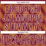 Maglia da calcio personalizzata con stampa a sublimazione Crimson Gold-White Line