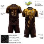 Maglia da calcio personalizzata con stampa a sublimazione marrone-oro