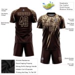 Maglia da calcio personalizzata con stampa a sublimazione marrone crema