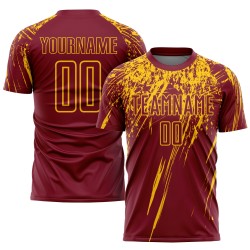 Maglia da calcio personalizzata Crimson Yellow Sublimation