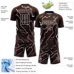 Maglia da calcio personalizzata con sublimazione Brown White Lightning