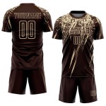 Maglia da calcio personalizzata con stampa a sublimazione marrone crema